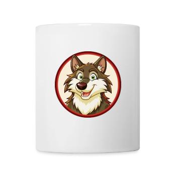 Wolf Colorful Kawaii Cartoon Character Clipart Pet - Mug - white - Front