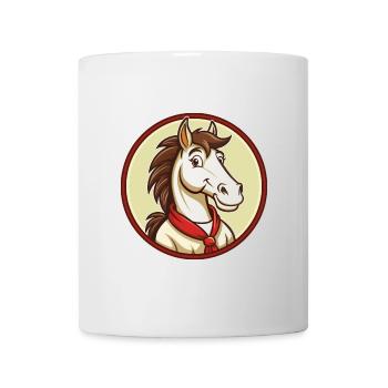 Pferd Bunte Kawaii Cartoon Charakter Clipart - Tasse - Weiß - Vorne
