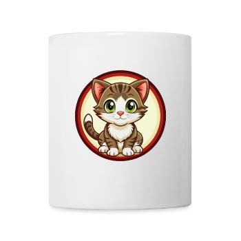 Kitten Colorful Kawaii Cartoon Character Clipart - Mug - white - Front