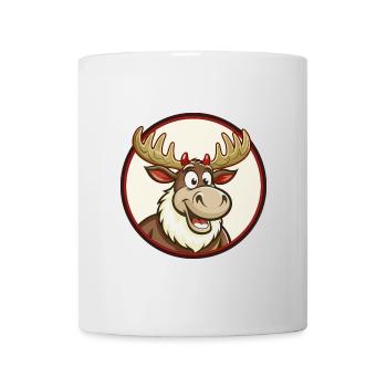 Moose Colorful Kawaii Cartoon Character Clipart - Mug - white - Front