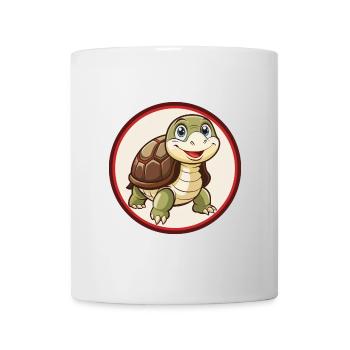Schildkröte Bunte Kawaii Cartoon Figur Clipart - Tasse - Weiß - Vorne