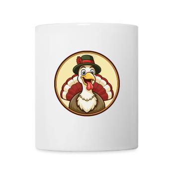 Turquie coloré Kawaii dessin animé Personnage Clipart - Mug blanc - blanc - Devant