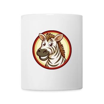 Zebra Bunte Kawaii Cartoon Charakter Clipart - Tasse - Weiß - Vorne