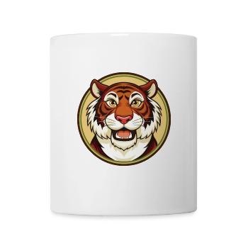 Tiger Bunte Kawaii Cartoon Figur Clipart - Tasse - Weiß - Vorne