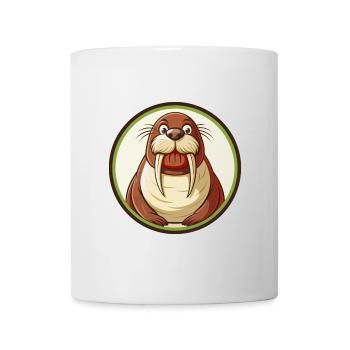 Walrus Colorful Kawaii Cartoon Character Clipart - Mug - white - Front