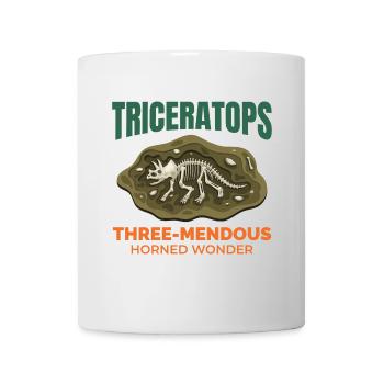 Triceratops Dinosaurier Dino Paläontologie Fossil - Tasse - Weiß - Vorne