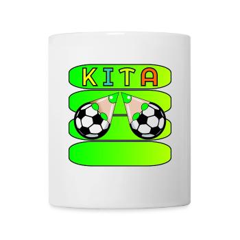 KITA FUßBALL NAMENSSCHILD - Tasse - Weiß - Vorne