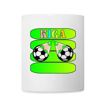 KINDERGARTENKINDER NAMENSSCHILD KIGA FUßBALL - Tasse - Weiß - Vorne
