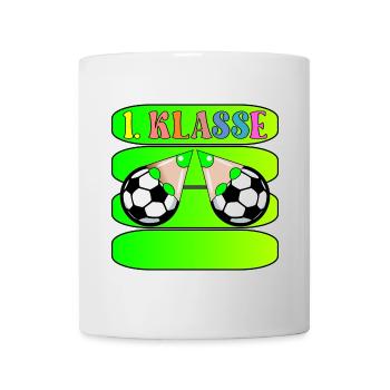 1. Klasse Schulanfang Fußball - Tasse - Weiß - Vorne