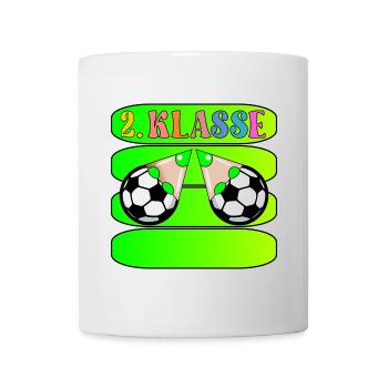 Namensfläche 2. Klasse Fußball - Tasse - Weiß - Vorne