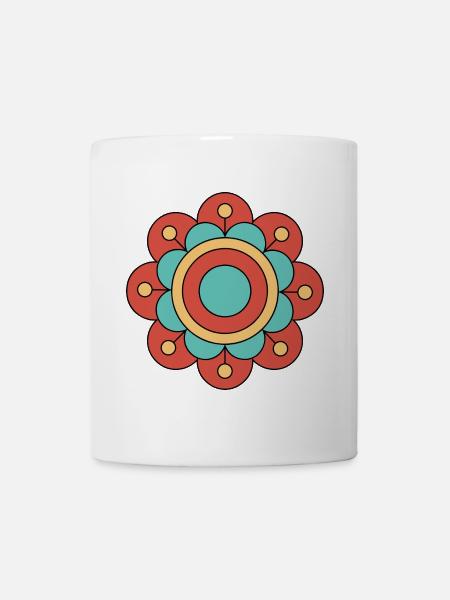 Cute And Colorful Funky Flower - Mug - white