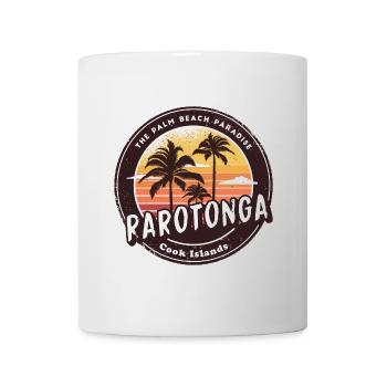 Parotonga Cook Islands vintage palm trees - Mug - white - Front