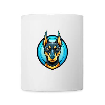 Deutscher Pinscher Hund Buntes Kawaii Cartoon Tier - Tasse - Weiß - Vorne