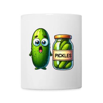 La situation difficile des cornichons au concombre : choqué et choqué ! - Mug blanc - blanc - Devant