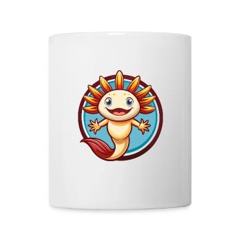 axolotl drôle Kawaii dessin animé Clipart animal de compagnie - Mug blanc - blanc - Devant