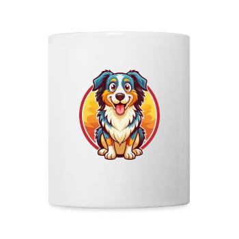Australian Shepherd Dog Funny Kawaii Cartoon Pet - Mug - white - Front