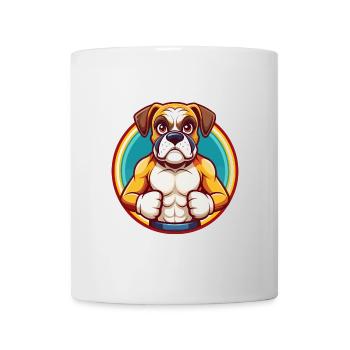 Boxer Hund Lustig Kawaii Cartoon Clipart Tier Haustier - Tasse - Weiß - Vorne