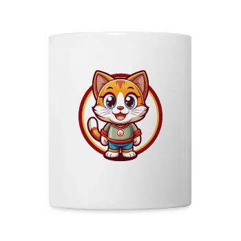 Katze Niedlich Lustig Kawaii Cartoon Clipart Tier Haustier - Tasse - Weiß - Vorne