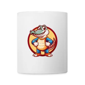 Alligator Drôle Kawaii Dessin animé Clipart Animal Animal de compagnie - Mug blanc - blanc - Devant