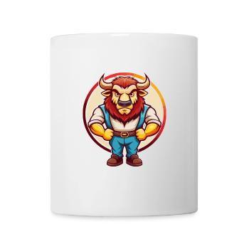 Bison Cute Funny Kawaii Cartoon Clipart Animal Pet - Mug - white - Front