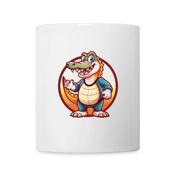 Crocodile Drôle Kawaii Dessin animé Clipart Animal de compagnie - Mug blanc - blanc - Devant