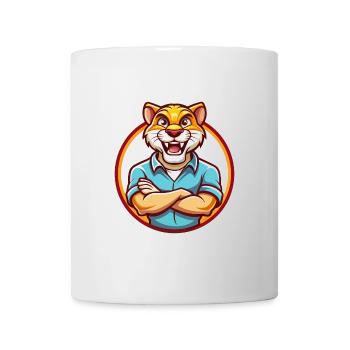 Cougar Funny Kawaii Cartoon Clipart Animal Pet - Mug - white - Front