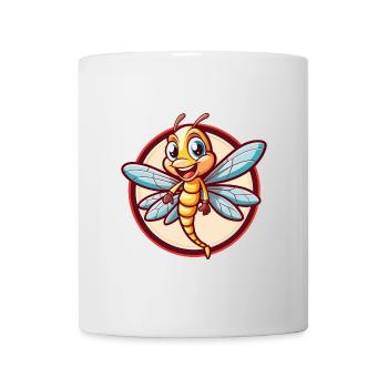 libellule drôle Kawaii dessin animé Clipart animal de compagnie - Mug blanc - blanc - Devant