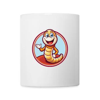 Ver de terre drôle Kawaii dessin animé Clipart animal de compagnie - Mug blanc - blanc - Devant
