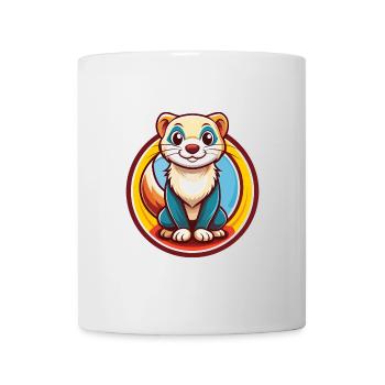 Ferret Funny Kawaii Cartoon Clipart Animal Pet - Mug - white - Front