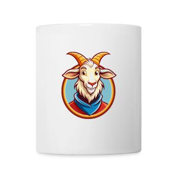 Chèvre Mignon Drôle Kawaii Dessin animé Clipart Animal de compagnie - Mug blanc - blanc - Devant