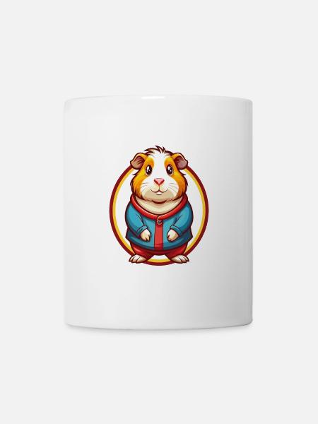Cochon d’Inde Drôle Kawaii Dessin animé Clipart Animal Animal - Mug blanc - blanc