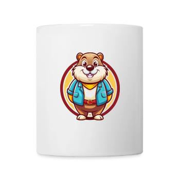 Murmeltier Lustig Kawaii Cartoon Clipart Tier Haustier - Tasse - Weiß - Vorne