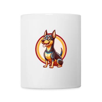 Deutscher Pinscher Hund Lustiges Kawaii Cartoon Tier - Tasse - Weiß - Vorne
