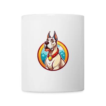 Dogue Allemand Chien Drôle Kawaii Dessin animé Clipart Animal - Mug blanc - blanc - Devant