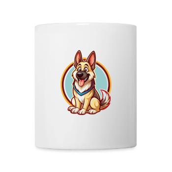 German Shepherd Dog Funny Kawaii Cartoon Animal - Mug - white - Front