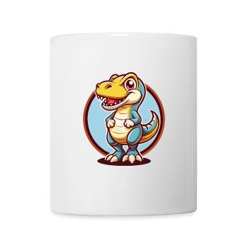 Dinosaurier Lustig Kawaii Cartoon Clipart Tier Haustier - Tasse - Weiß - Vorne