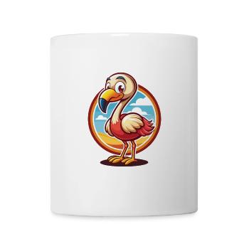 Flamingo Lustige Kawaii Cartoon Clipart Tier Haustier - Tasse - Weiß - Vorne