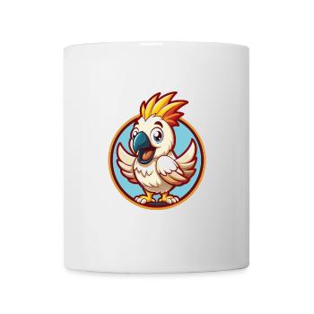 Kakadu Lustige Kawaii Cartoon Clipart Tier Haustier - Tasse - Weiß - Vorne