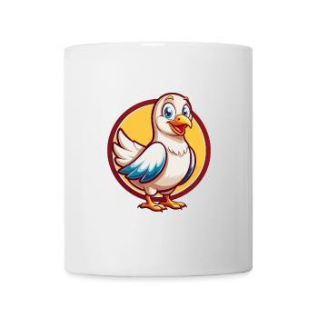 Taube Niedlich Lustig Kawaii Cartoon Clipart Tier Haustier - Tasse - Weiß - Vorne