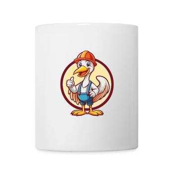 Grue mignon drôle Kawaii dessin animé Clipart animal de compagnie - Mug blanc - blanc - Devant