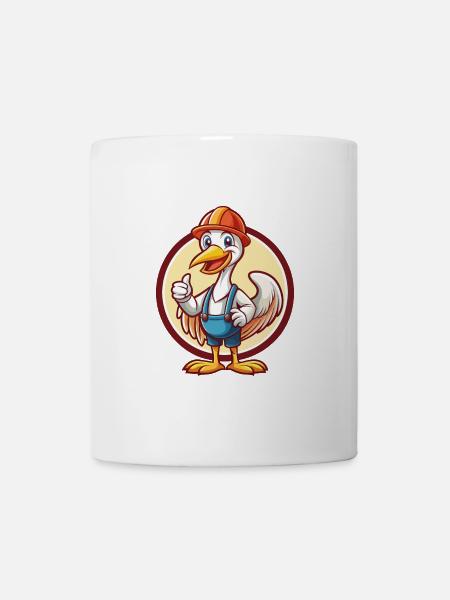 Kranich Niedlich Lustig Kawaii Cartoon Clipart Tier Haustier - Tasse - Weiß