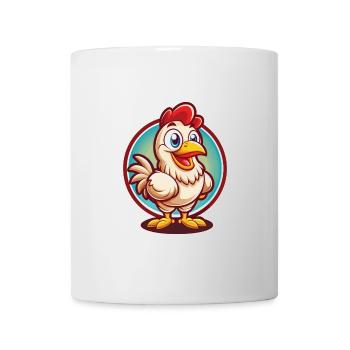 Huhn Lustig Kawaii Cartoon Clipart Tier Haustier - Tasse - Weiß - Vorne