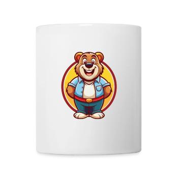 Ours mignon drôle Kawaii dessin animé Clipart animal de compagnie - Mug blanc - blanc - Devant