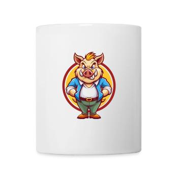 sanglier mignon drôle kawaii dessin animé clipart animal de compagnie - Mug blanc - blanc - Devant