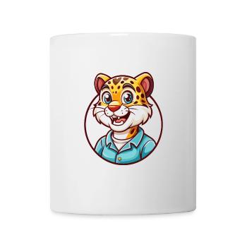 Amur Leopard Funny Kawaii Cartoon Clipart Animal - Mug - white - Front