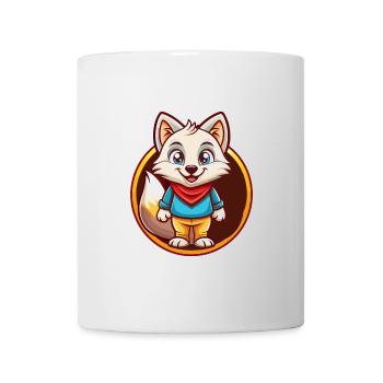 Polarfuchs Lustige Kawaii Cartoon Clipart Tier Haustier - Tasse - Weiß - Vorne