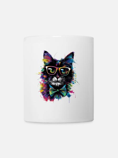 Professor Katze - Tasse - Weiß