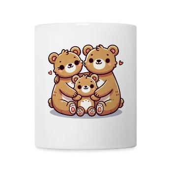Bear Famille Mère Et Père Avec Un Enfant - Mug blanc - blanc - Devant