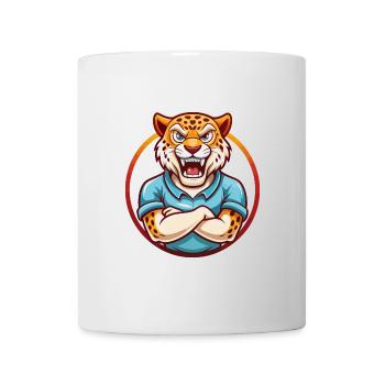 Jaguar Lustige Kawaii Cartoon Clipart Tier Haustier - Tasse - Weiß - Vorne