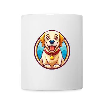 Labrador retriever chien drôle Kawaii dessin animé Animal - Mug blanc - blanc - Devant